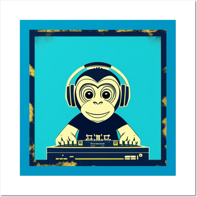 DJ Monkey Thinker Wall Art by Yourex